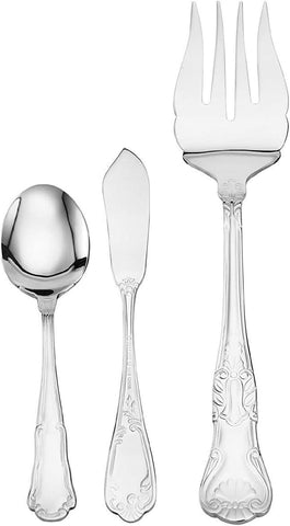 Image of Hotel Lux 77-Piece 18/10 Stainless Steel Flatware Set, Silver, Service for 12 -