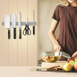 Magnetic Knife Holder for Wall, 2 Pack Knife Magnetic Strip High Quality Stainless Stee, Strong Magnetic Suction No Drilling, Suitable for Household Kitchen Cutter Metal Tools Management (12 Inch)