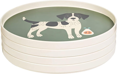 Image of Upgrade Your Child'S Dining Experience, Slide-Resistant Bamboo Plates, Designed for Ages 3+ to Prevent Slipping and Sliding for Effortless Use of Utensils (Dog Design)