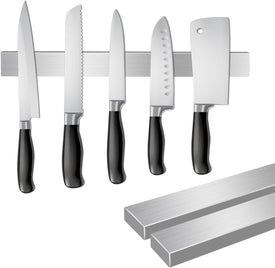 Magnetic Knife Holder for Wall, 2 Pack Knife Magnetic Strip High Quality Stainless Stee, Strong Magnetic Suction No Drilling, Suitable for Household Kitchen Cutter Metal Tools Management (12 Inch)