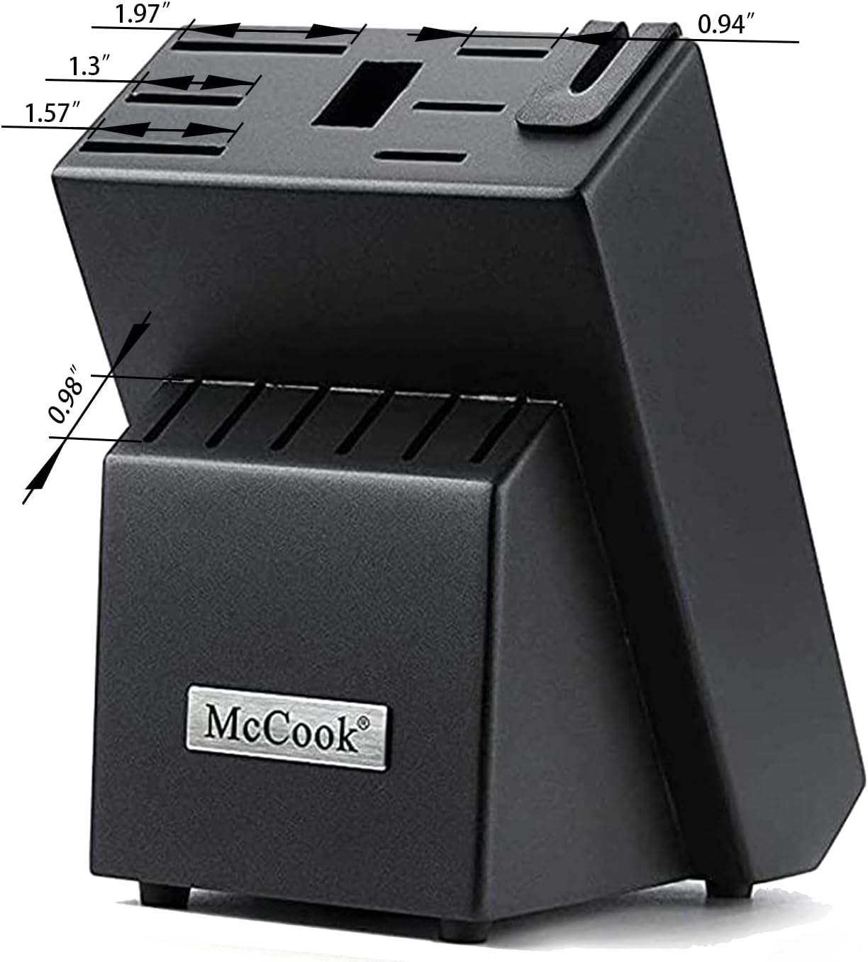 Knife Block W Built-In Sharpener Wood Kitchen Knife Block Holder without Knives Countertop Butcher Block Knife Holder and Organizer with 13 Slots for Easy Kitchen Knife Storage