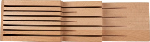 Image of Drawer 7 Slot Kitchen Knife Tray, 18 X 7 X 2.25 Inches, Beechwood Block Holder & Organizer, Wood