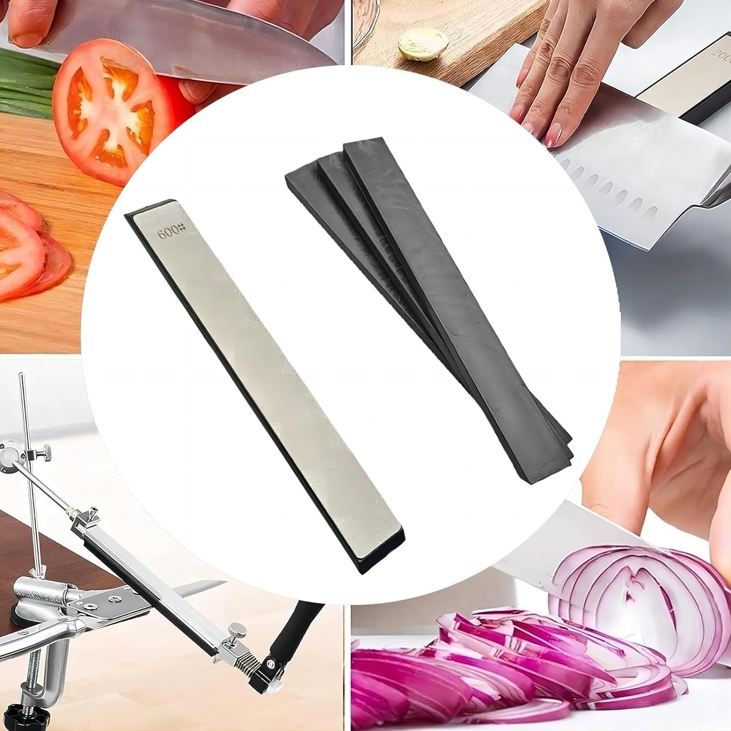 11Pcs Diamond Knife Sharpening Stones Set, Diamond Plates for Fix-Angled Knife Sharpening System, Diamond Whetstones with a Non-Slip Base for Ruixin Sharpener, Knife Sharpener for Kitchen Outdoor