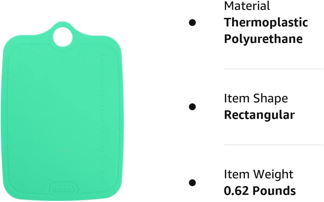 TPU Cutting Board, BPA Free, Knife Friendly, Flexible, Dishwasher Friendly, Space Saving, Ergonomic Design, Chopping Mat - Aqua Green - Size: Medium 13.7" X 9.4"- W: 10 Oz.