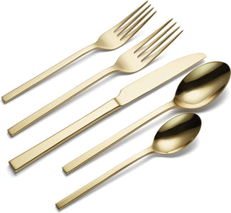 Allay Champagne 20 Piece Everyday, Service for 4 Flatware Set, 20PC FW, STAINLESS