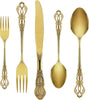 Gold Silverware Set for 4, Stainless Steel Gorgeous Retro Royal Flatware Set, 20-Pieces Cutlery Tableware Set, Kitchen Utensils Set Include Spoons and Forks Set, Mirror Finish, Dishwasher Safe