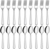24-Piece Forks and Spoons Silverware Set,  Food Grade Stainless Steel Flatware Cutlery Set for Home, Kitchen and Restaurant, 12 Dinner Forks and 12 Dinner Spoons, Mirror Polished&Dishwasher Safe