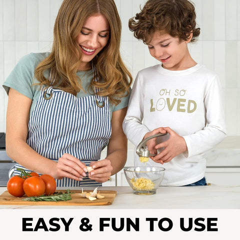 Image of Premium Garlic Press with Soft Easy-Squeeze Ergonomic Handle, Sturdy Design Extracts More Garlic Paste per Clove, Garlic Crusher for Nuts & Seeds, Professional Garlic Mincer & Ginger Press - by Zulay