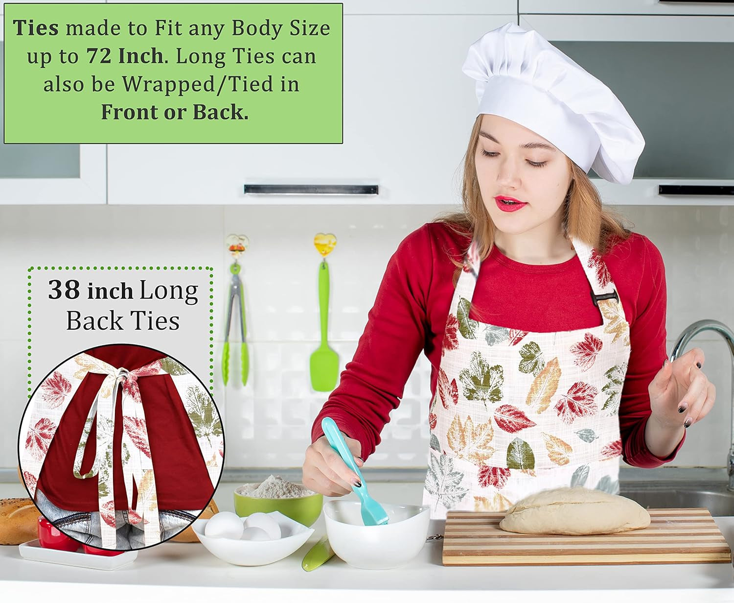 Cotton Enrich Cute Aprons for Women with Pockets Adjustable Upto XXL, Cooking, Kitchen, Server, Chef Apron