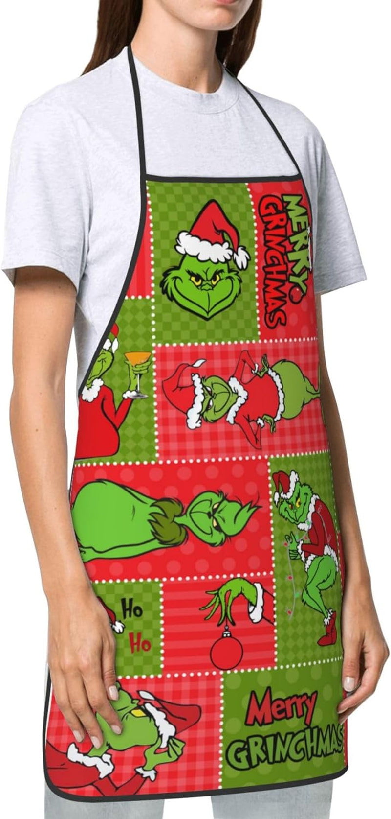 Christmas Apron for Women Adjustable Waterdrop Aprons Gifts for Family Friends Cooking Kitchen Chef