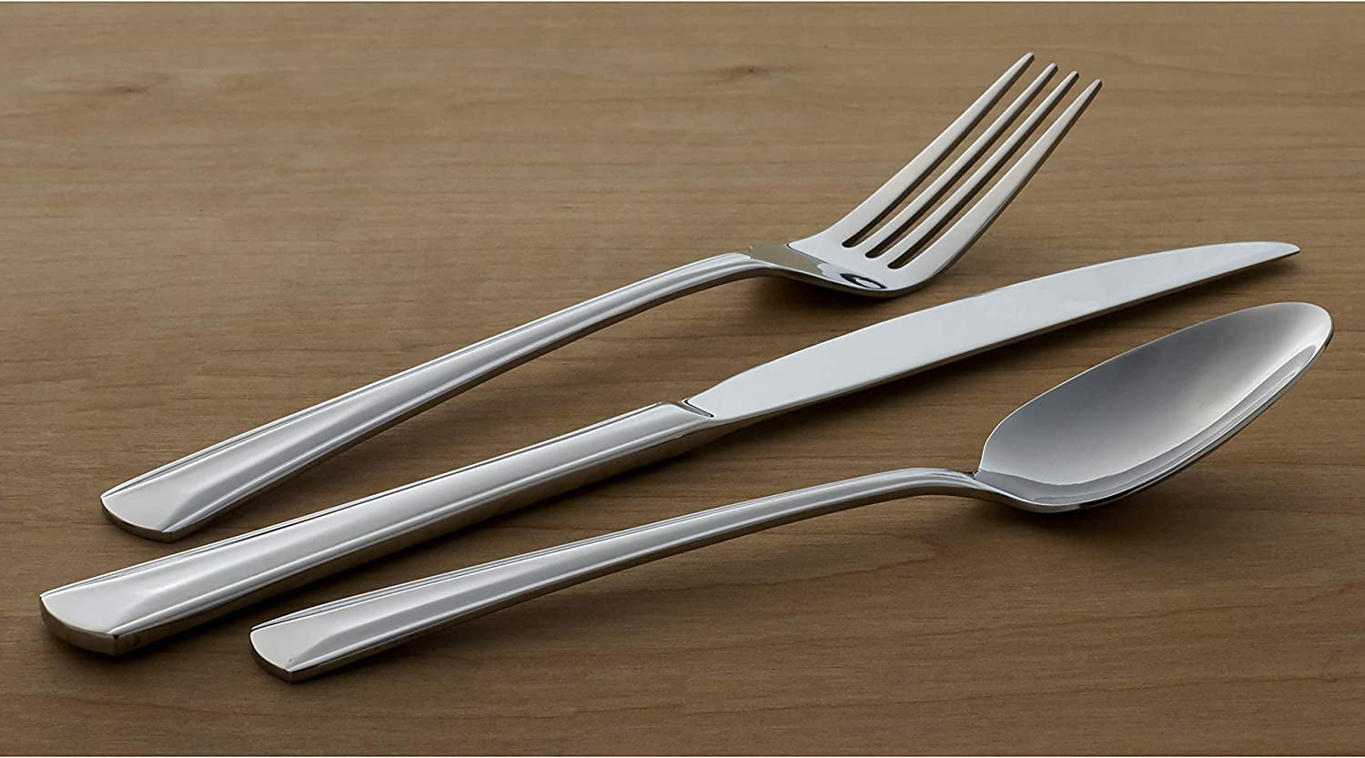Cella 42 Piece Everyday Flatware, Service for 8, 18/0 Stainless Steel, Silverware Set