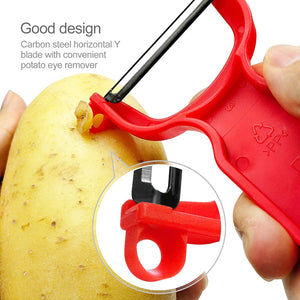 Original Vegetable Peeler Carbon Steel Blade 3-Pack Red/Green/Yellow