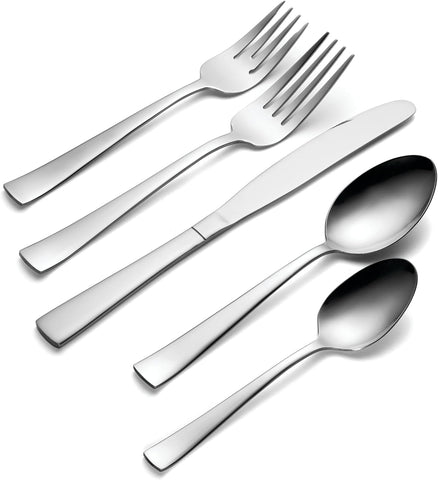 Image of Avery 90 Piece Casual Flatware Set, 18/0 Stainless, Service for 12,Silver