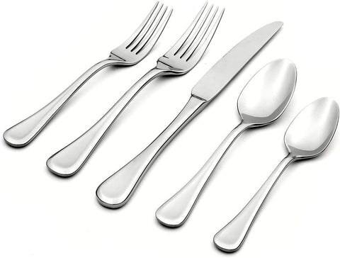 Image of Virage 20 Piece Everyday Flatware Set, Service for 4, 18/0 Stainless Steel, Silverware Set