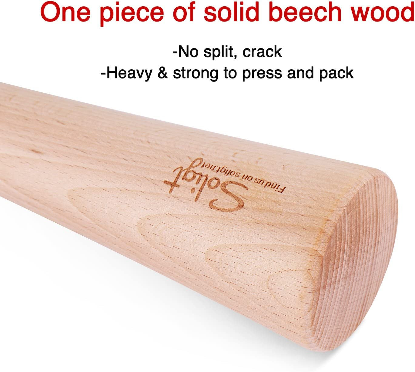 12" Sauerkraut Pounder for Mason Jars Vegetable Fermentation- One Piece of Solid Wood