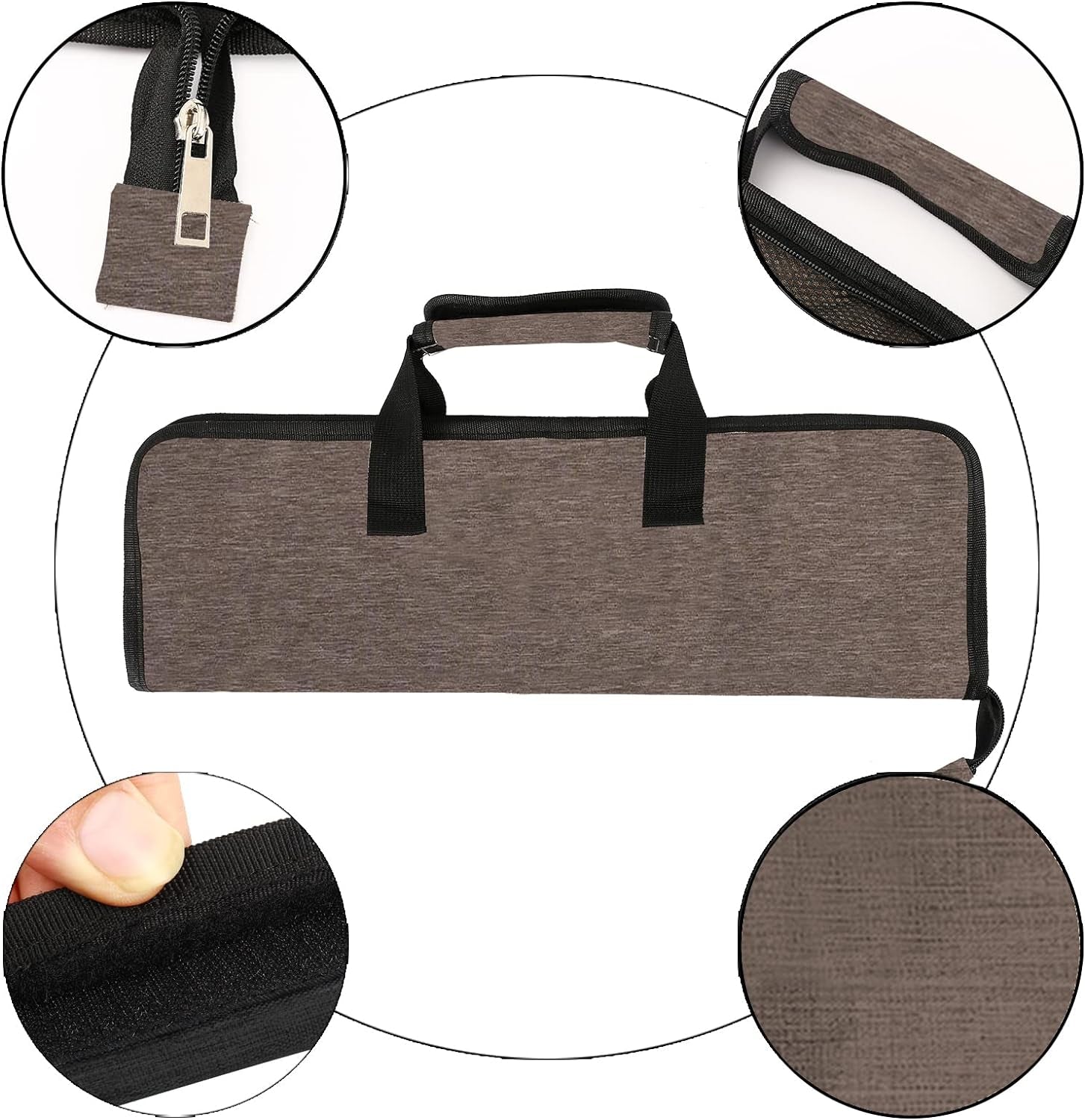 Chef’S Knife Roll Bag, Heavy Duty Oxford Chef Knife Bag, Portable 13 Slots Chef Knife Case, Multi-Function Cutlery Knives Pouch Holder Knife Wrap Wallet Tool Roll (Khaki)