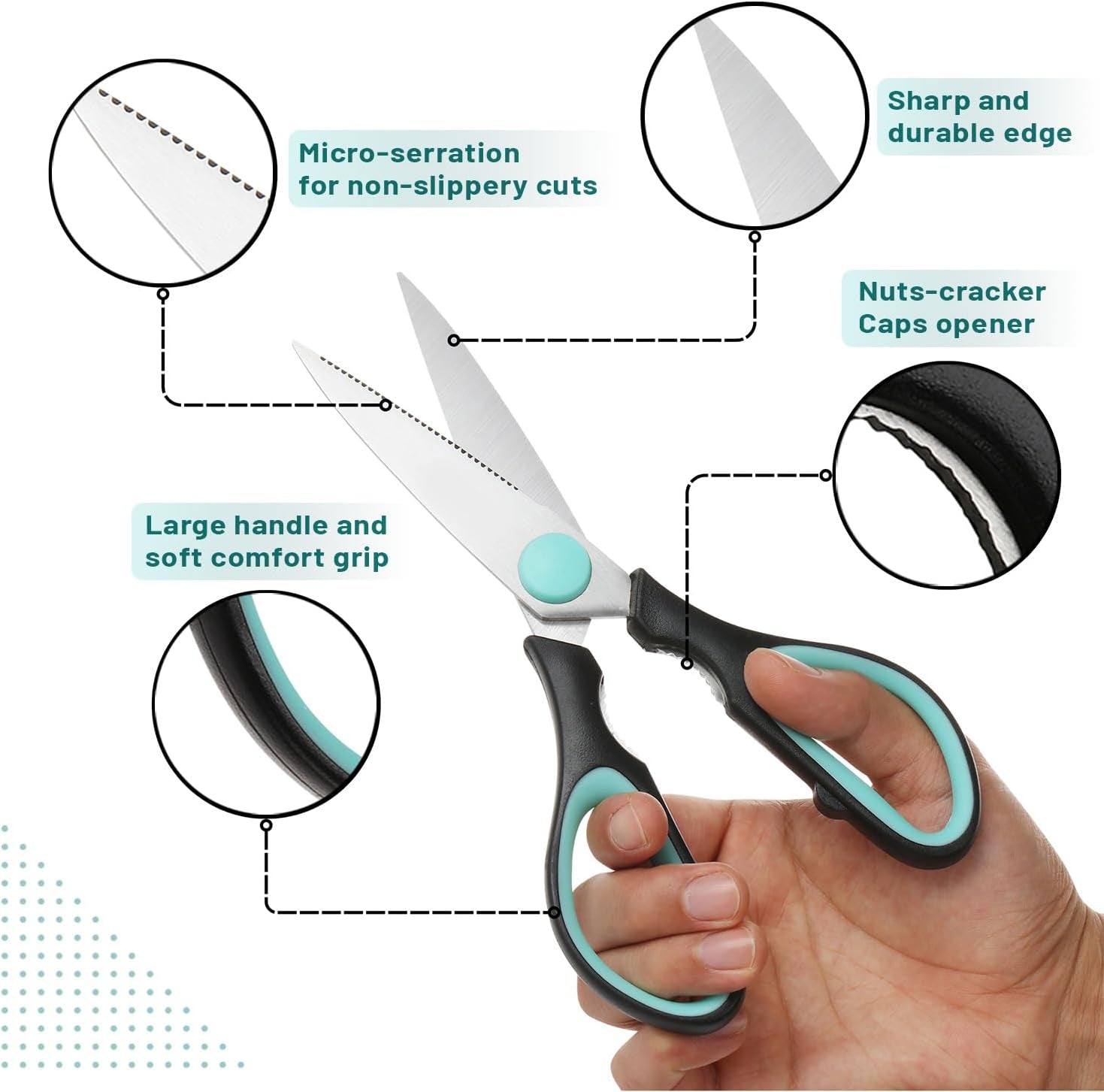 - Kitchen Scissors, Kitchen Shears, 8 Inch Food Scissors, Kitchen Scissors Dishwasher Safe, Meat Scissors, Utility Scissors, Scissors Kitchen, Cooking Scissors, Meat Cutting Scissors