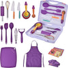 Kids Cooking Sets Real 43 Piece Baking Set with Organizer Carrying Case, Kids Cooking Utensils - Kid Safe Knife & Cooking Tools - Real Accessories & Utensils for the Curious Child