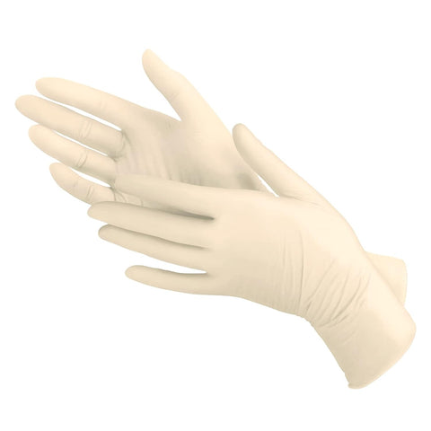 Image of Disposable Latex Gloves for Kitchen and Cleaning Powder Free Size Large, 100