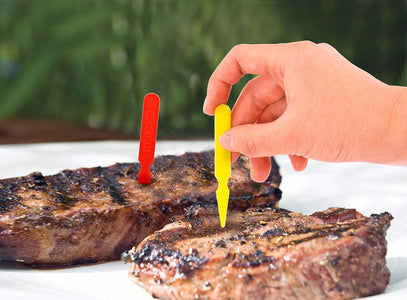 24227 Plastic Medium Well Steak Markers, Yellow (Pack of 1000)