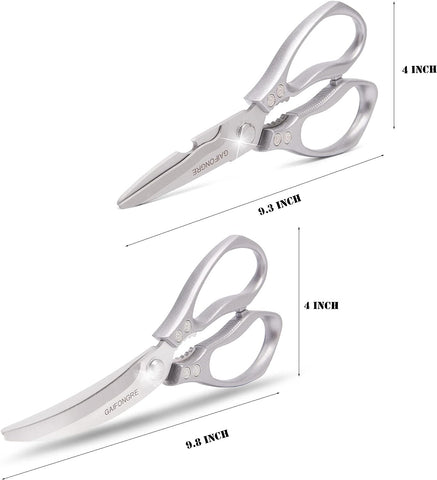 Image of Heavy Duty Kitchen Scissors 2-Pack,High Stainless Steel Sharp Blade,Dishwasher Safe Meat Scissors Cooking Shear for Chicken Fish Meat Color SILVER