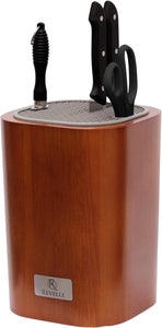 Acacia Universal Knife Block without Knives - Slots for Scissors & Sharpening Rod - Holder Fits Knives & Is Designed to Protect Blades from Dulling - Water Proof Coating & Detachable Top
