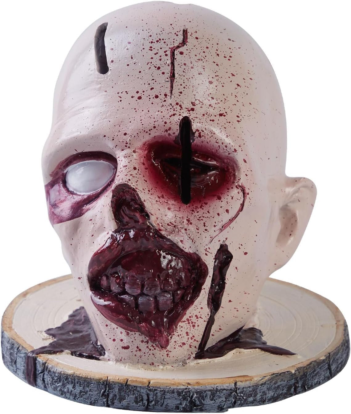 Halloween Knife Block, Quirky Counter Fruit Knife Holder, Creepy Bloody Skeleton Head Knife Storage Stand, Gothic Home Kitchen Decor, Horror Party Ornament Gag Gift for Halloween/Christmas/Birthday