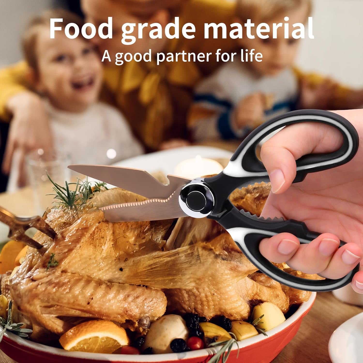 Kitchen Shears, 2-Pack Heavy Duty Kitchen Scissors, Dishwasher Safe Meat Scissors, Stainless Steel Herb Scissors General Use for Chicken, Poultry, Fish, Chive, Meat, Basil, Multipurpose Sharp Sissors