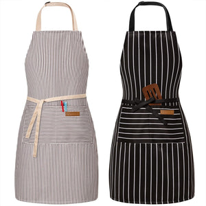 2 Pack Adjustable Bib Apron with 2 Pockets Chef Cooking Kitchen Restaurant Aprons for Women Men