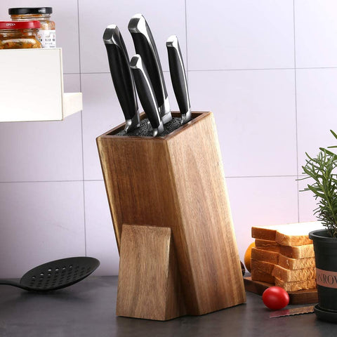 Image of Universal Acacia Wood Knife Holder，Knife Holder, Large Capacity, Kitchen Household Multifunctional Knife Storage and Placement Rack