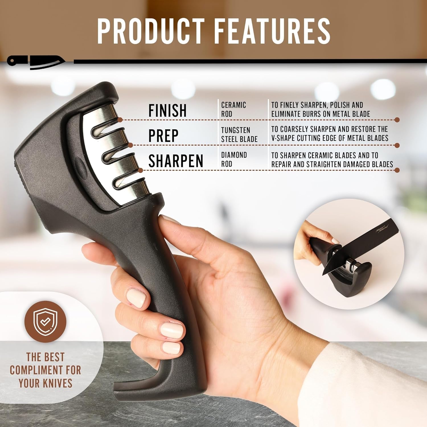 -Acacia Wood,Kitchen Knife Holder-Knife Holder Magnet,Knife Block without Knives,Knife Storage,Kitchen Knife Storage,Magnetic Knife Block-Magnetic Knife Holder-Knife Magnetic Holder,Knife Magnet