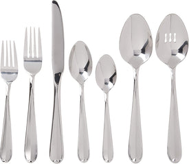 Dylan 42 Piece Everyday Flatware, Service for 8, 18/0 Stainless Steel, Silverware Set