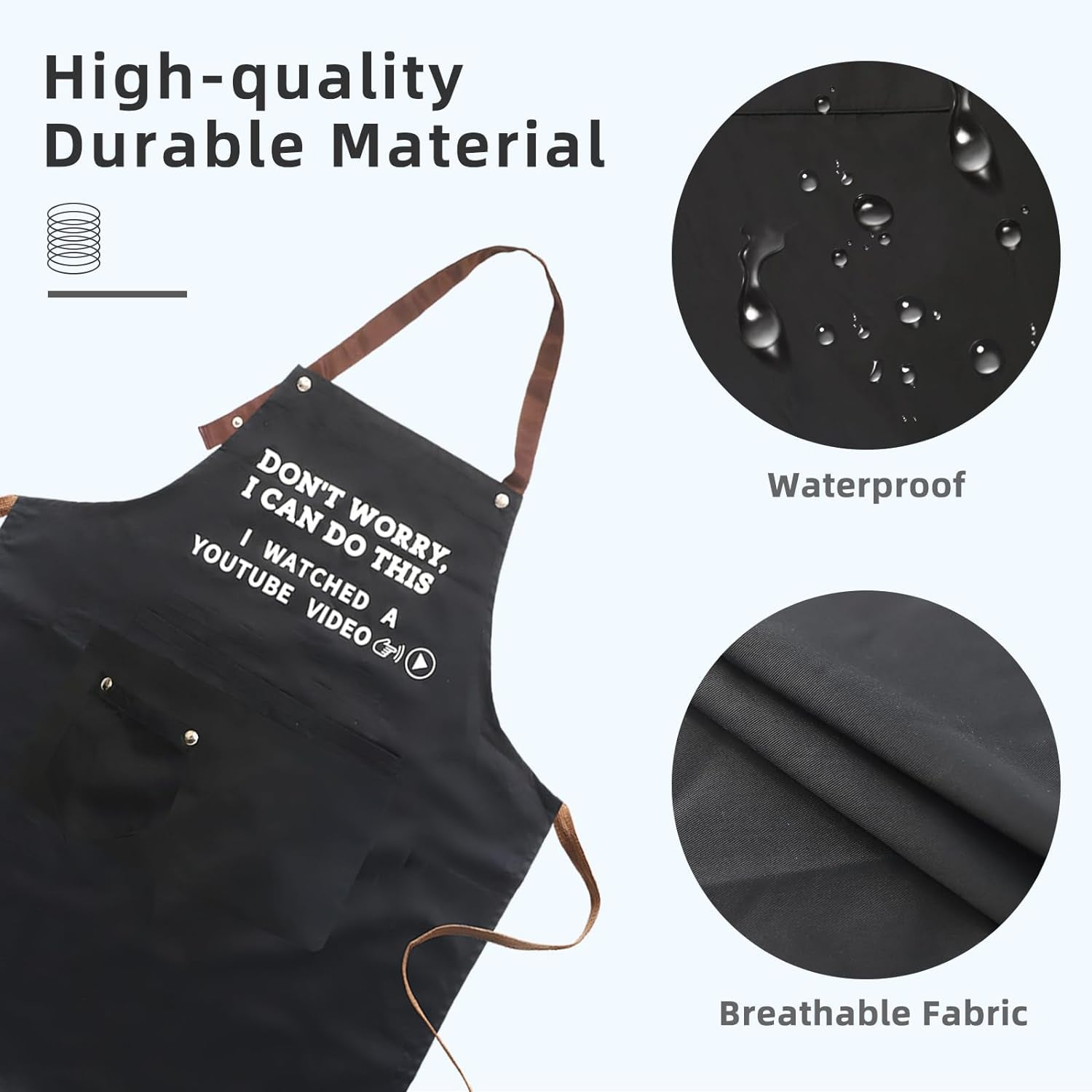 Cooking Chef Apron for Men, Funny Apron Gifts for Men with 3 Pockets Adjustable Neck Strap Grilling Kitchen BBQ Dad Apron-Birthday Christmas Gifts for Dad, Mom, Husband, Friends, Boyfriend