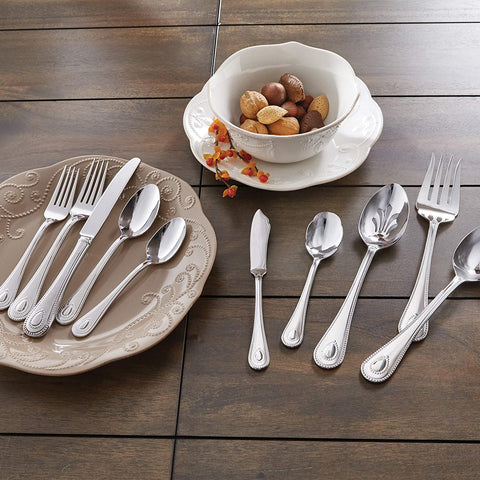 Image of 829739 French Perle Flatware Set, 11.30 LB, 65-Piece