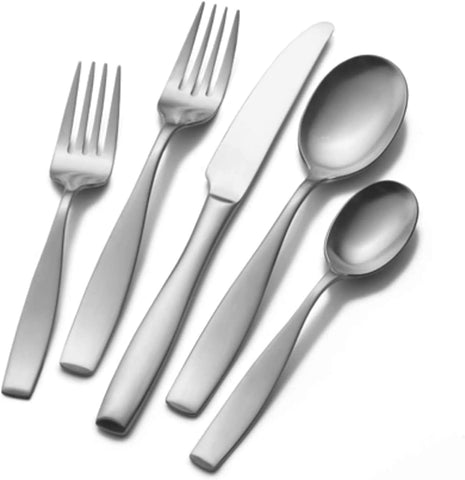 Image of 5081298 Satin Loft 65-Piece 18/10 Stainless Steel Flatware Set with Serving Utensil Set, Service for 12