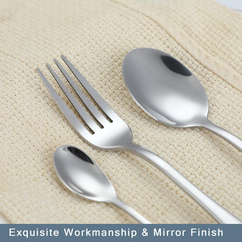 Image of 25-Piece Forks and Spoons Silverware Set, Flatware Sets Forks and Spoons Silverware