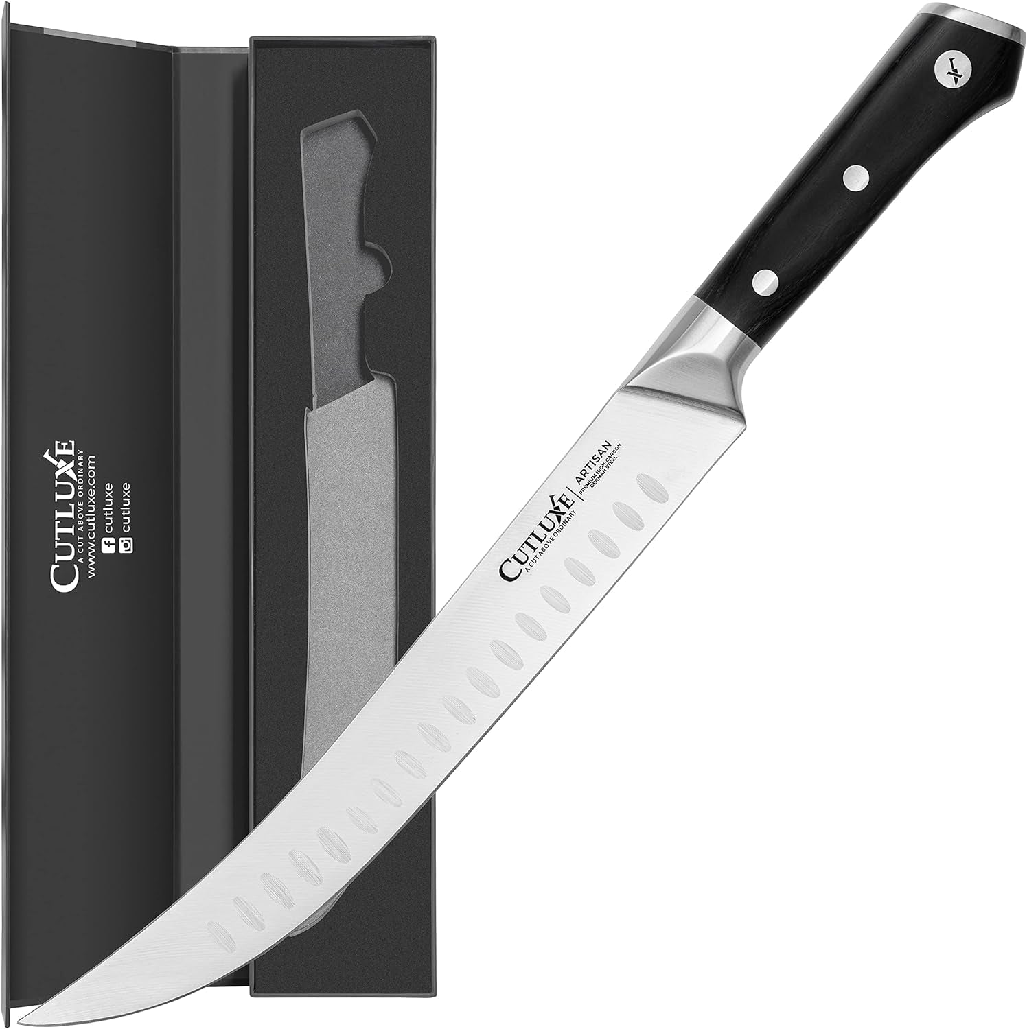 Butchers Knife Set – Cimeter and Bullnose Butcher Breaking Knives – Forged High Carbon German Steel – Full Tang & Razor Sharp – Ergonomic Handle Design – Artisan Series