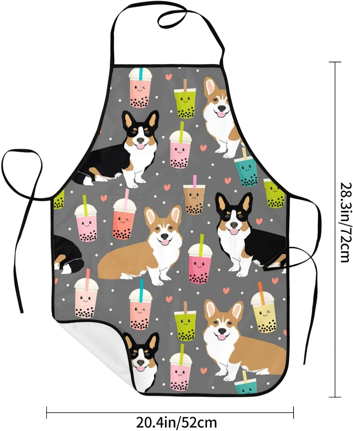 Waterproof Apron with Neck Strap Adjustable Bib for Kitchen Balloon Donut Chef Aprons for Women Men Cooking