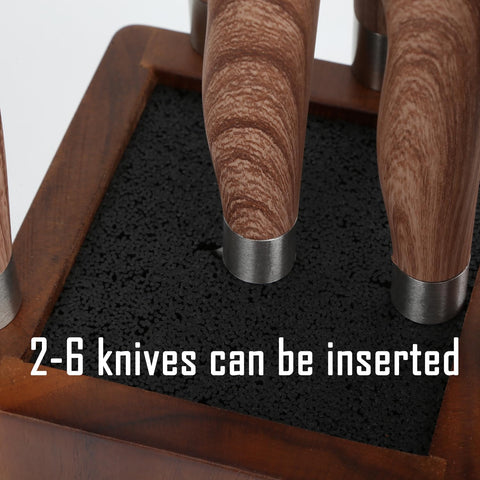 Image of Magnetic Knife Wooden Block 360 Rotatable Knife Holder Rack Magnetic Stands with Strong Enhanced Magnets Kinves Strip