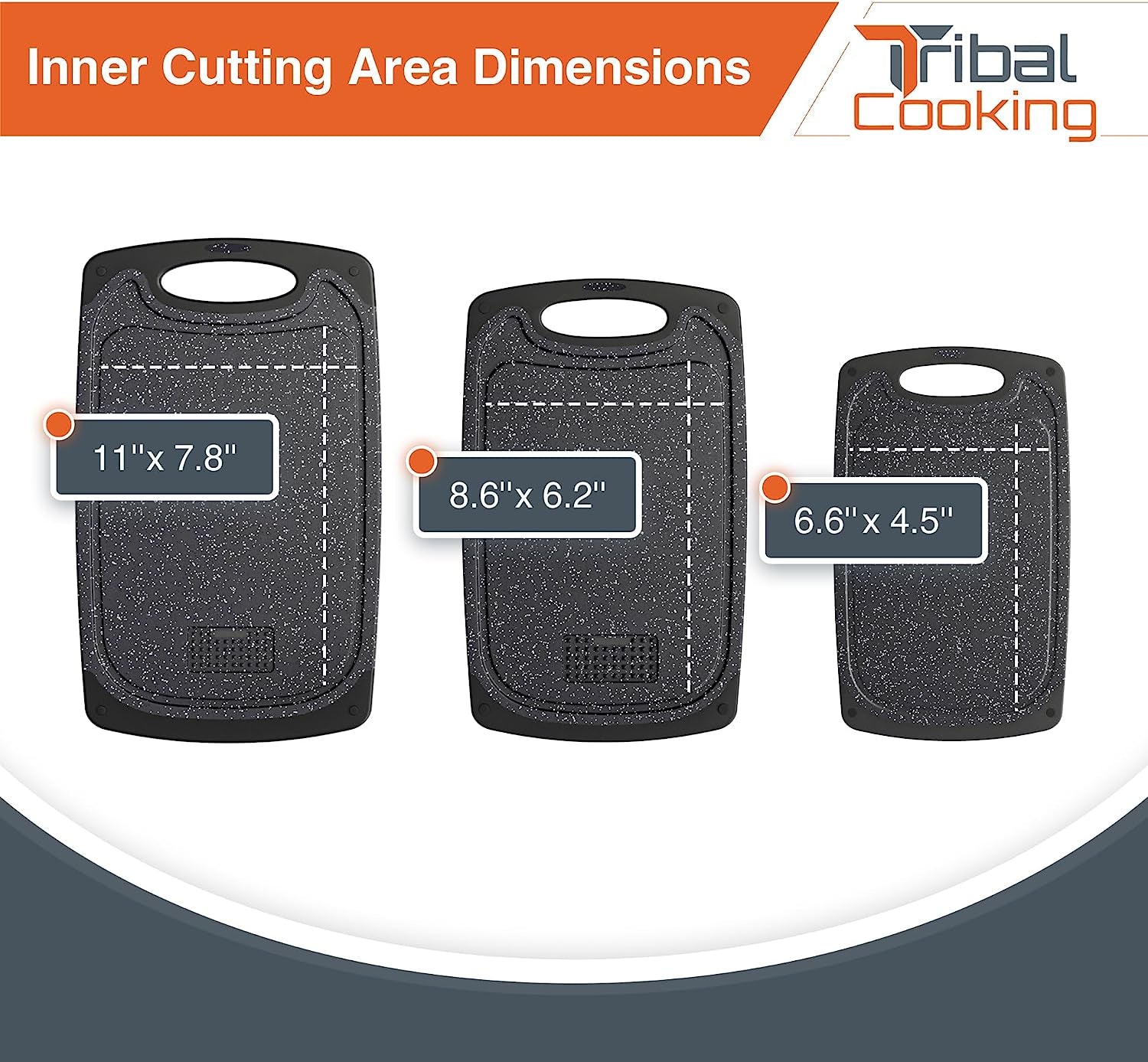 Cutting Boards - 3 Set - Warrior Strength Small to Extra Large Cutting Boards for Kitchen, Meat, Vegetables - Dishwasher Safe, Juice Groove, Non-Slip Rubber Chopping Board Set