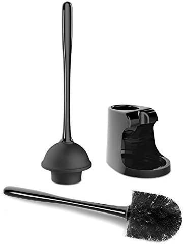 Image of Toilet Plunger and Bowl Brush Combo for Bathroom Cleaning, Black, 1 Set