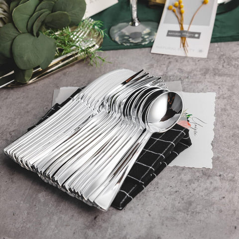 Image of 120PCS Silver Plastic Silverware, Silver Plastic Cutlery Set Disposable Flatware Dinnerware -60 Silver Forks, 30 Silver Spoons, 30 Silver Knives for Wedding, Party, Daily Use Silver Utensils