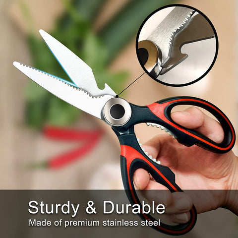 Image of Kitchen Scissors 2 Pack Kitchen Shears Heavy Duty Dishwasher Safe Multipurpose Utility Sharp Scissors for Food, Meat, Poultry, Vegetable