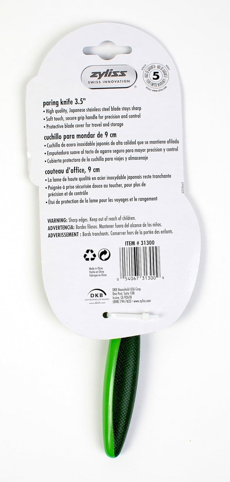 , Paring Knife 35 Green, 1 Each