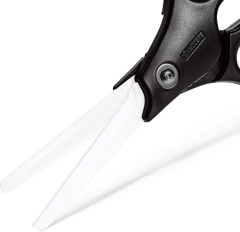 Image of Ceramic Scissors, Overall Length 7.2" with 2.7" Long Blades, Black Handle with White Blades