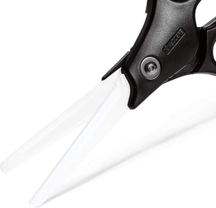 Ceramic Scissors, Overall Length 7.2" with 2.7" Long Blades, Black Handle with White Blades