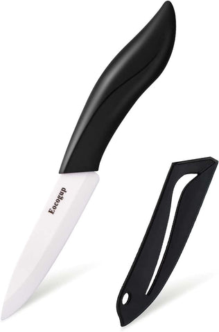 Image of Paring Knife, Large Handle and Super Sharp Ceramic Knife Blade of 4 Inch,Rust Proof Stain Resistant,Abs Handle(Black).