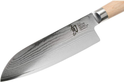 Image of Classic Blonde 7” Santoku Knife, Blonde Pakkawood Handle, Full Tang VG-MAX Blade