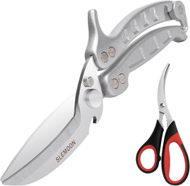 Poultry Shears Heavy Duty Kitchen Scissors 2Pcs Silver