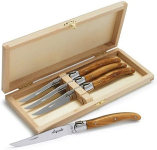 Laguiole Olivewood Steak Knives, Set of 4